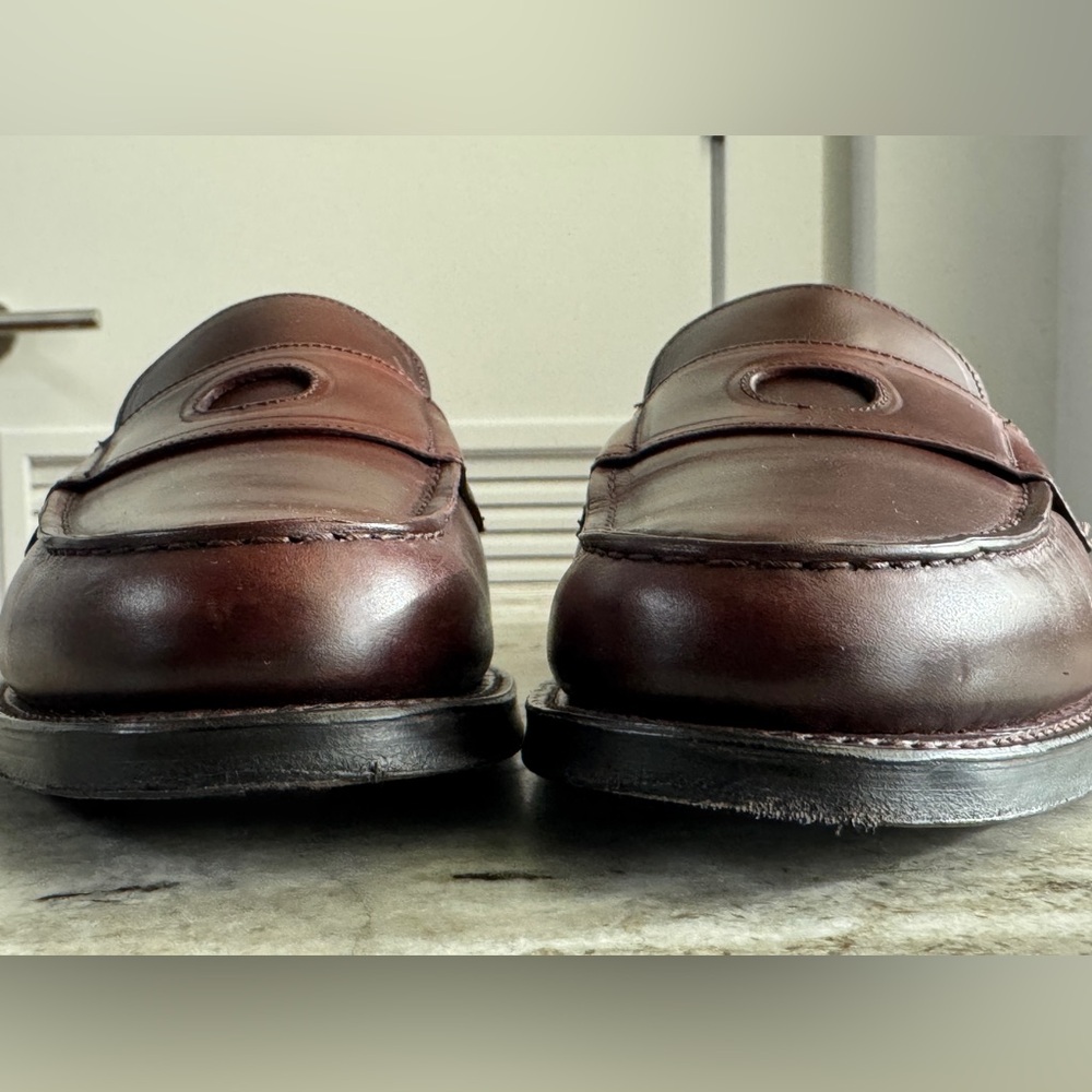 DRAKE’S BROWN LEATHER CHARLES GOODYEAR WELTED PENNY LOAFERS 11 / 10 UK $730 - Picture 8 of 12